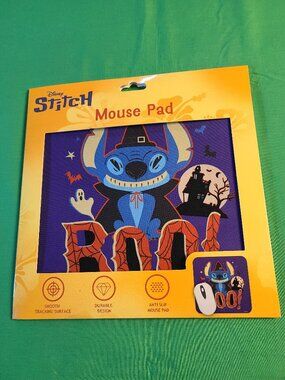 Disney Stitch Halloween Boo Mouse Pad New Sealed 8.5”x8.5” Lilo & Stitch.